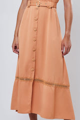 Vestido Longuete Alfaiataria Camel