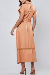 Vestido Longuete Alfaiataria Camel