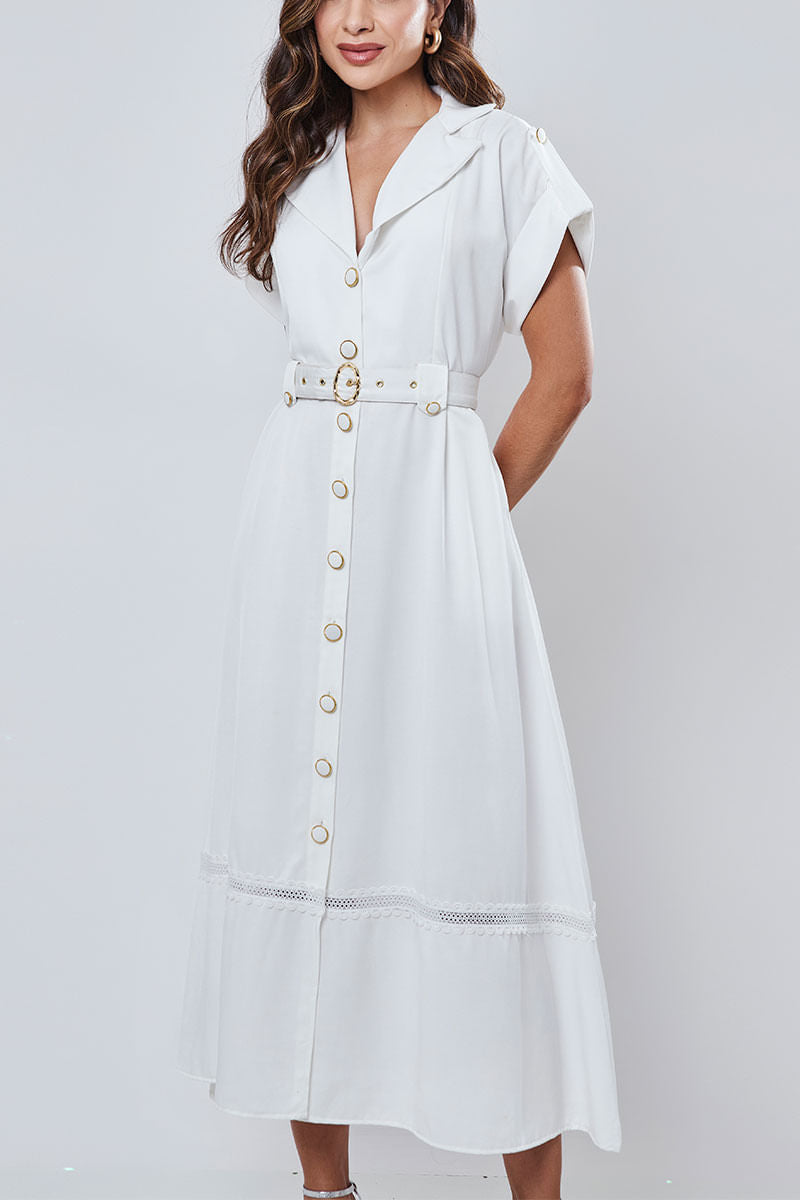 Vestido Longuete Alfaiataria Offwhite