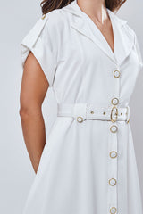 Vestido Longuete Alfaiataria Offwhite