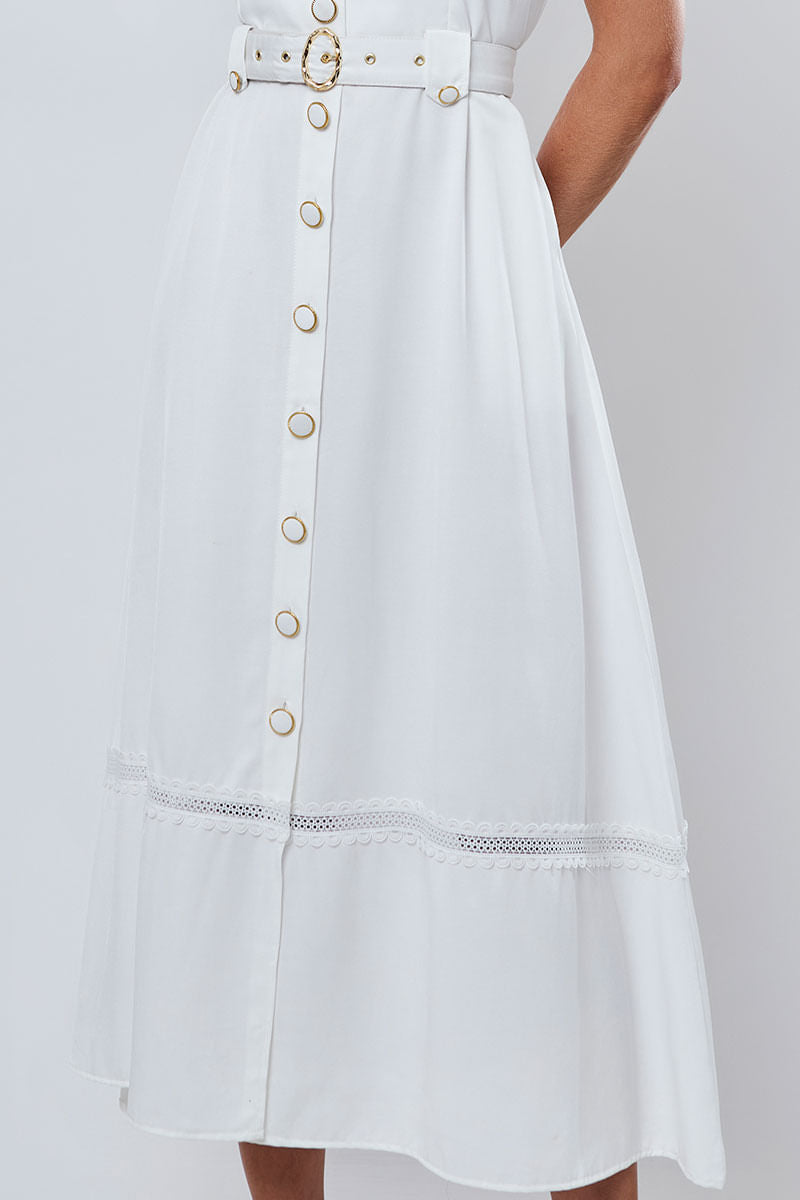 Vestido Longuete Alfaiataria Offwhite