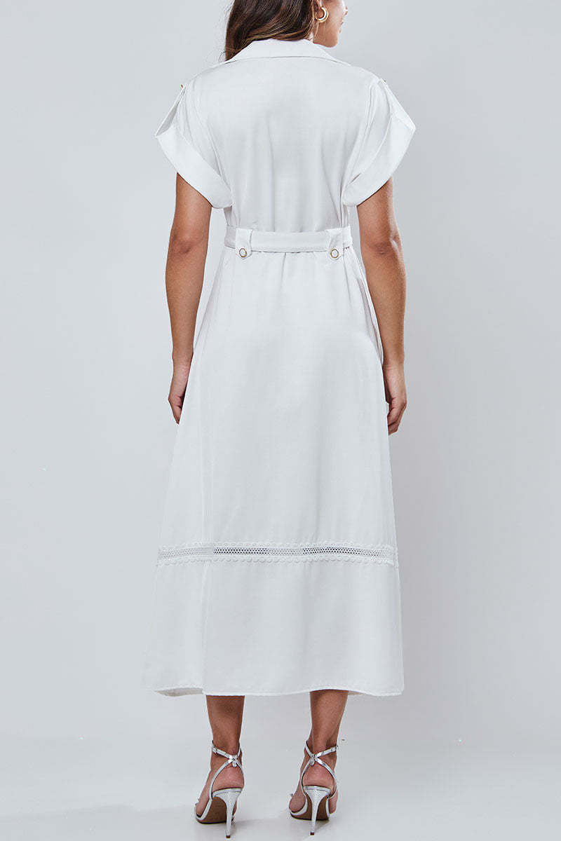 Vestido Longuete Alfaiataria Offwhite
