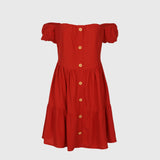 Vestido Curto Ombro a Ombro Coral