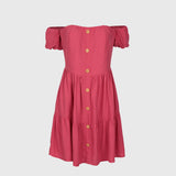 Vestido Curto Ombro a Ombro Rosa