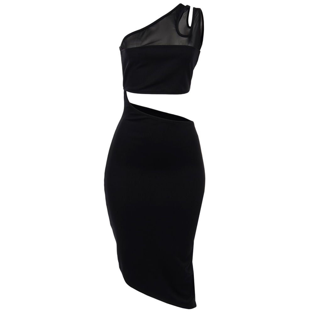 Vestido Recortes  Preto