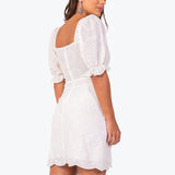 Vestido Laise Recortes Offwhite