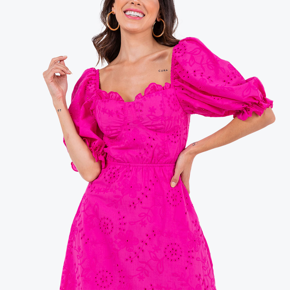 Vestido Corpete Laise Pink