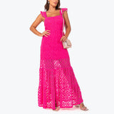 Vestido Renda Manguinhas Pink