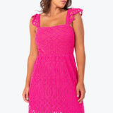 Vestido Renda Manguinhas Pink