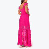 Vestido Renda Manguinhas Pink