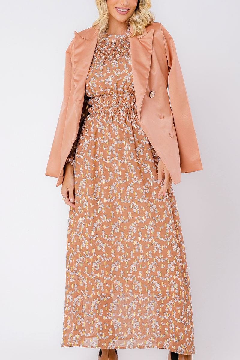 Vestido Longo Fluido Nude