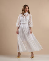 Conjunto Poá Elegante Off White
