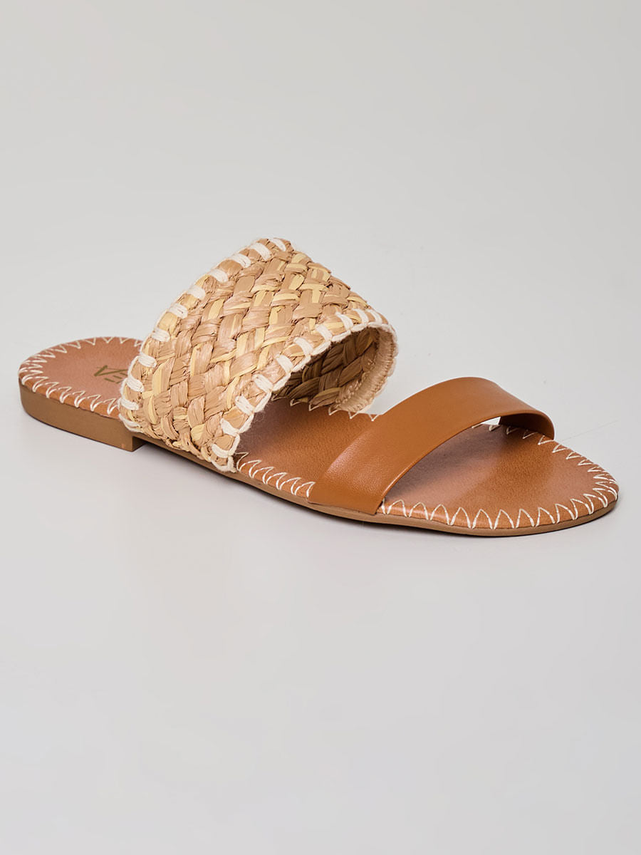 Sandália Rasteira Tramas Natural