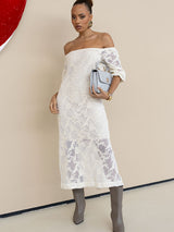 Vestido Ombro a Ombro Areia