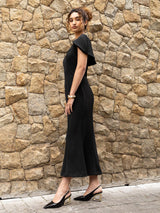 Vestido Longo Capa Preto