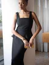 Blusa Peplum Alfaiataria Preto