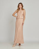 Saia Cetim Longa Dourada