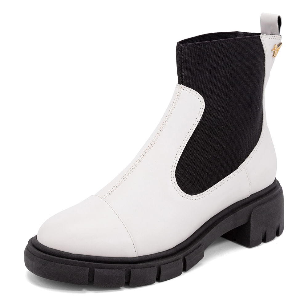 Bota Coturno Tratora Cano Médio  Offwhite