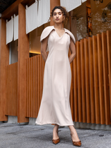 Vestido Longo Capa Nude
