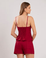 Conjunto  Short e Colete Vinho