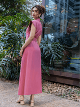 Vestido Longo Muscle Algodão Rosa
