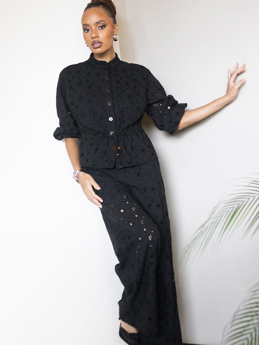 Conjunto Laise Calça e Camisa Preto
