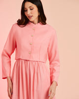 Casaqueto Gola Militar Rosa