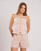 Conjunto  Short e Colete Rose