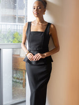 Blusa Peplum Alfaiataria Preto