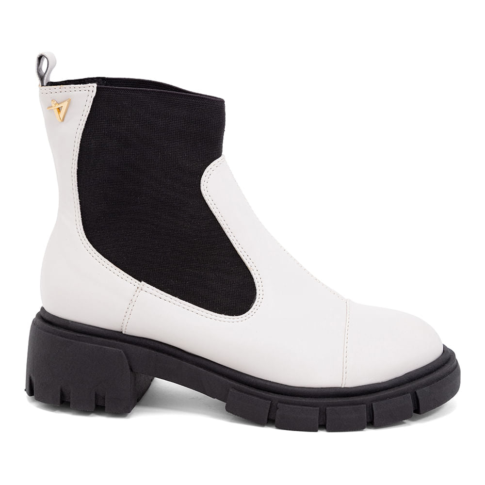 Bota Coturno Tratora Cano Médio  Offwhite