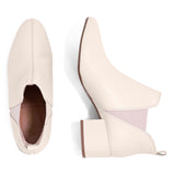 Bota Feminina Cano Curto Salto Baixo OffWhite