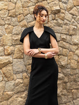 Vestido Longo Capa Preto
