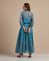Conjunto Poá Elegante Azul
