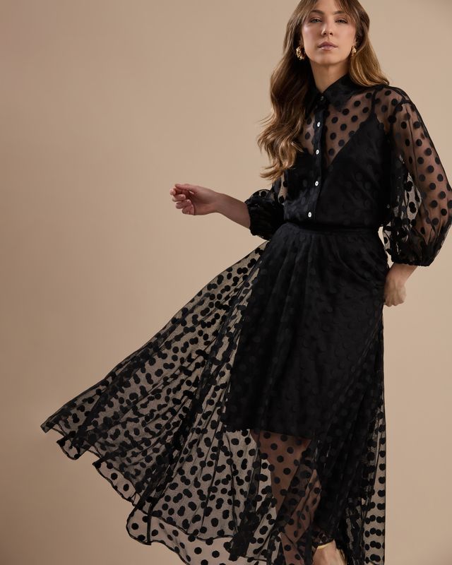 Conjunto Poá Elegante Preto