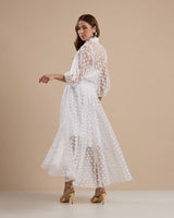 Conjunto Poá Elegante Off White