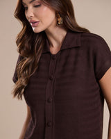 Conjunto Tricot Model Marrom